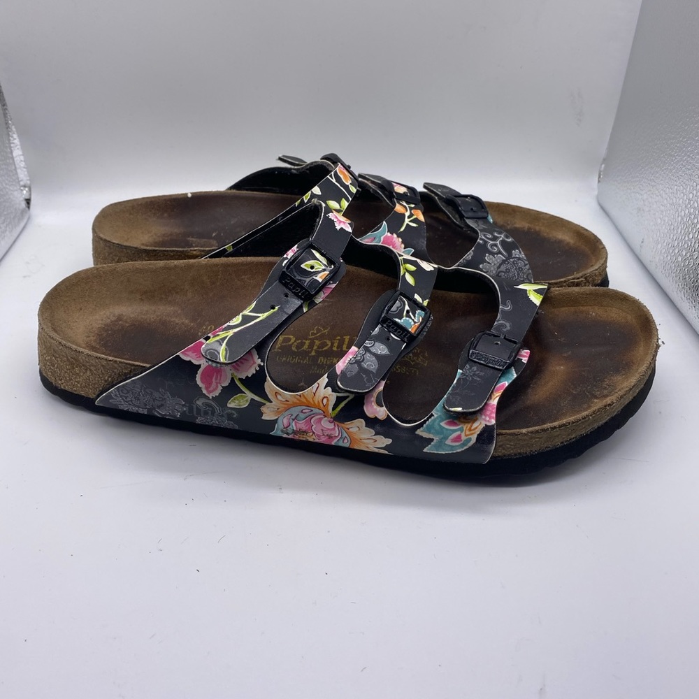 Birkenstock Papillio Black Floral Florida Sandal